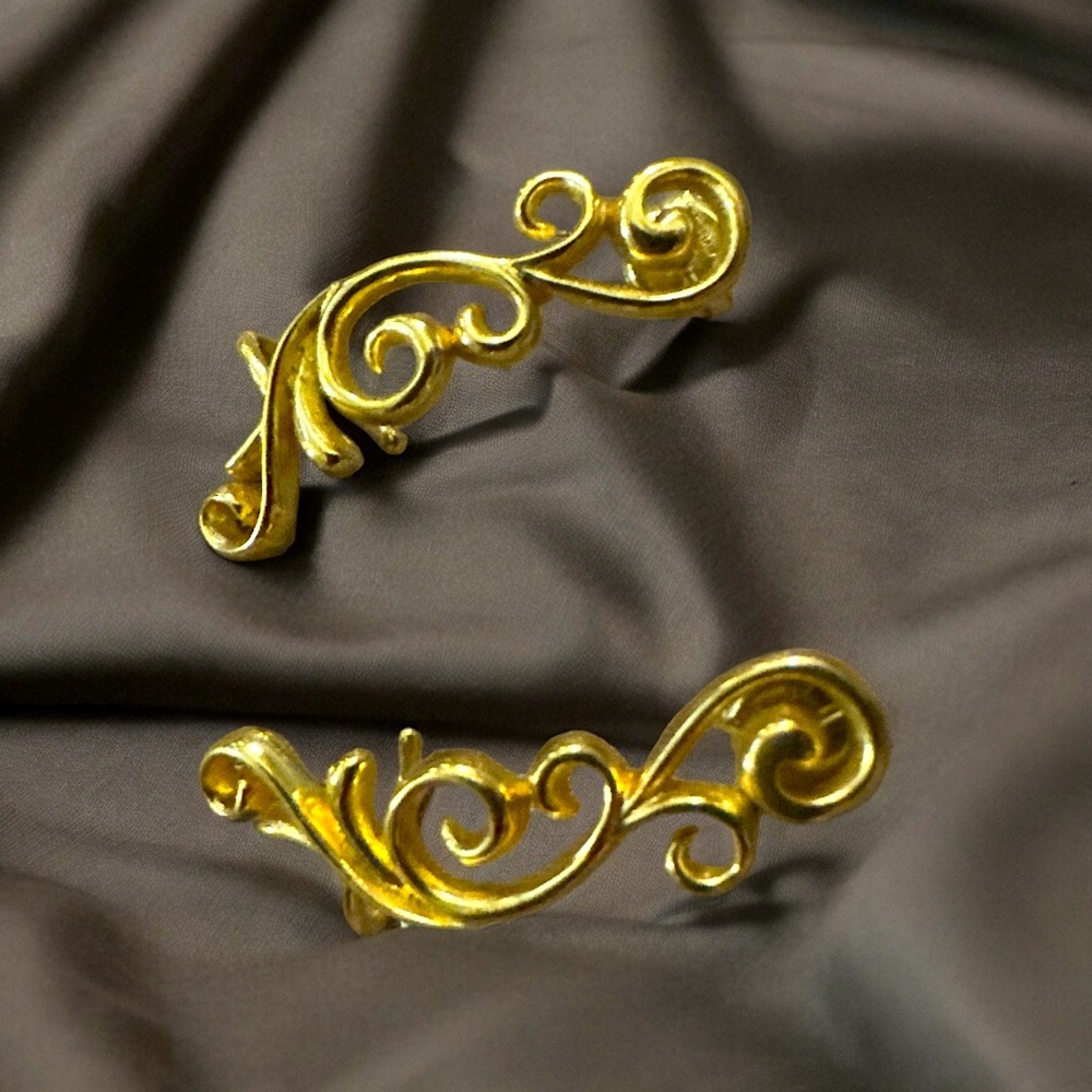 HSN Bellezza Jewelry Collection ITALY EarClimber Post Earrings 18KGPBronze 1.31”